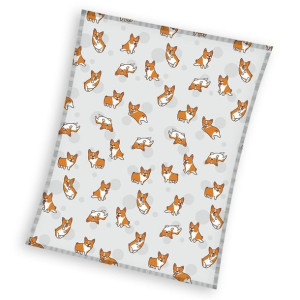 Ciepły Miękki Koc flanelowy 130x170cm PIESKI Corgi Psy