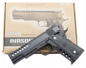 Metalowy Pistolet na Kulki Plastikowe + Granat