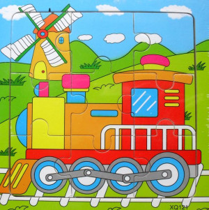 Edukacyjne Puzzle Drewniane 9 El Pociąg