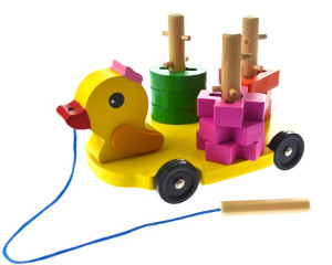 Sorter Na Kółkach Kaczuszka Edukacyjny Drewniany