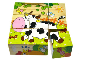 Edukacyjne Drewniane Klocki Puzzle Układanka