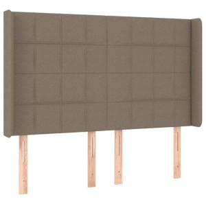 Zagłówek uszak, taupe, 147x16x118/128 cm, tkanina