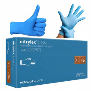 RĘKAWICE rękawiczki NITRYLOWE BEZPUDROWE blue XL