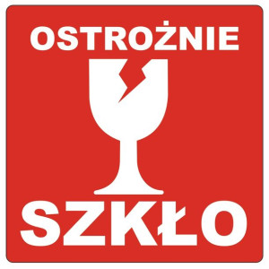 Etykiety Ostrożnie Szkło Naklejki 1000 Sztuk