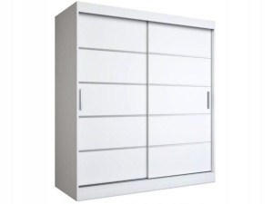 Nowoczesna szeroka szafa przesuwna BASTI 180 Biały