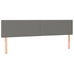 Zagłówki do łóżka, 2 szt., ciemnoszary, 100x5x78/88 cm, tkanina