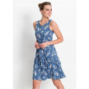 Bonprix Wiosenna Casualowa Sukienka W Kwiaty Falbana Mini 48-50 973429