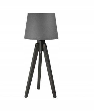 Lampa nocna do sypialni drewniana TEMPO abażur LED