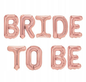 Napis balony foliowe BRIDE TO BE rose gold 40cm