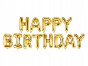 Napis Łączony Happy Birthday Gold 45cm