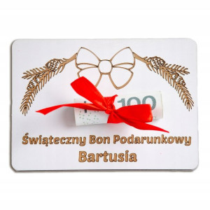 Bon podarunkowy na pieniądze prezent na święta