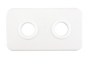 Rozeta zespolona prostokątna 50mm Ø 22 mm biały mat