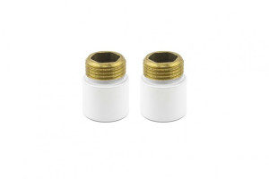 Przedłużka biała dł. 20 mm GZ 1/2 x GW1/2 2szt