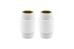 Przedłużka biała dł. 20 mm GZ 1/2 x GZ1/2 2szt
