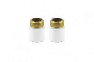 Przedłużka biały mat dł. 20 mm GZ 1/2 x GW1/2 2szt