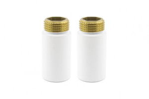 Przedłużka biały mat dł. 40 mm GZ 1/2 x GW1/2 2szt