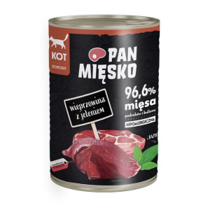 Karma mokra dla kota PAN MIĘSKO wieprzowina z jeleniem 400 g