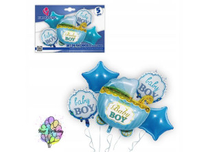 Zestaw 5 Balonów Na Baby Shower Dla Chłopca
