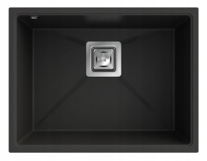Zlew Podblatowy Z Syfonem Granit Czarny Napo 55 Cm