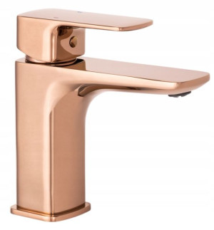Cubic Złota Rosegold Bateria Umywalkowa Kwadratowa