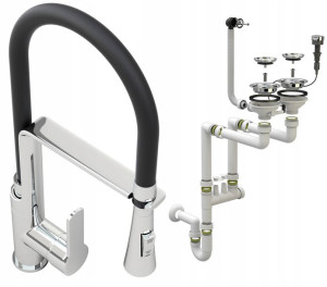 Vegas Chrom Bateria Kuchenna + Syfon Chrom 2 Kom A