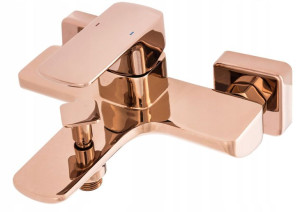 Cubic Rose Gold Bateria Wannowa Kwadratowa Kran