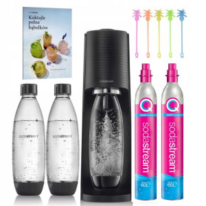 SodaStream TERRA czarny ZESTAW 2 butelki +2 naboje