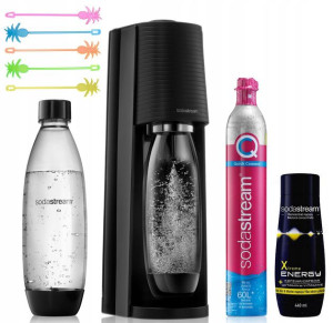 Saturator Soda Stream Terra CZARNY + ENERGY syrop