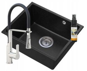 Manado Granit Podblatowy Zlew Syfon Chrom +bateria