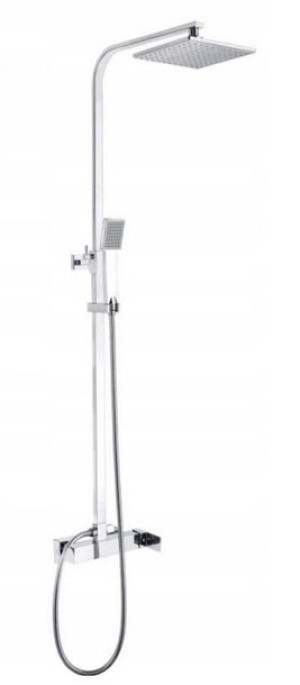 Cube Chrom Bateria Deszczownica Zestaw Prysznicow