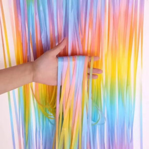 Kurtyna dekoracyjna 200x100 cm tęczowa imprezowa