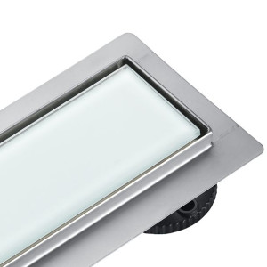 Aquauno 360 Drain Odpływ Liniowy 80 Cm Biały Panel Szklany