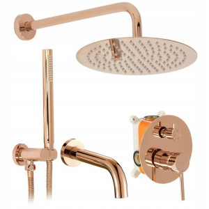 Zestaw Natryskowy Lungo Rose Gold Podtynkowy - Rea