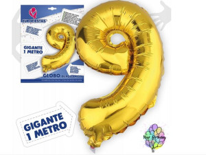 Balon Złoty Cyfra Dziewięć 9 100cm