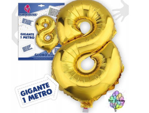 Balon Złoty Cyfra Osiem 8 Ósemka 100cm