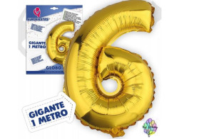 Balon Złoty Cyfra Sześć 6 100cm
