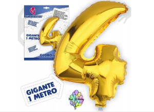 Balon Złoty Cyfra Cztery 4 100cm