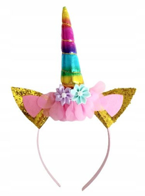 Opaska jednorożec tęczowa urodziny UNICORN