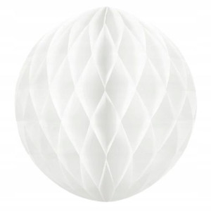 Honeycomb bibułowy biały 20 cm kula