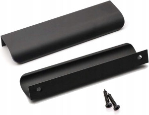 Czarne Uchwyty do Szafek Mebli 150mm 9 sztuk