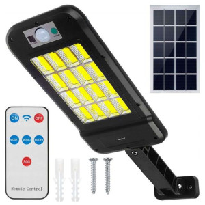 Lampa solarna LED zewnętrzna z czujnikiem ruchu i zmierzchu 240LED + Pilot