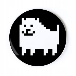 Przypinka Undertale - Annoying Dog, czarna 58 mm