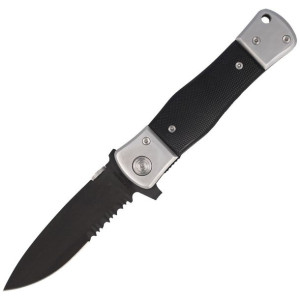 Nóż Herbertz Solingen Italian Stiletto Style Black ABS, Black Coated (22951