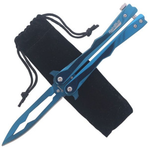 Nóż motylek Martinez Albainox Balisong, RainBlue Finish (02133)