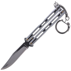 Nóż brelok motylek Martinez Albainox Balisong Chrome, Mirror Finish (02179-