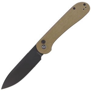 Nóż CIVIVI Button Lock Elementum Olive Micarta, Black Stonewashed (C2103B)