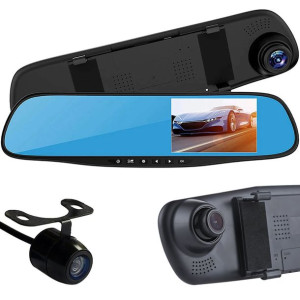 Wideorejestrator Kamerka Samochodowa W Lusterku Dvr + Kamera Cofania Full H