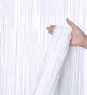 Kurtyna imprezowa dekoracyjna biała 100x250 cm