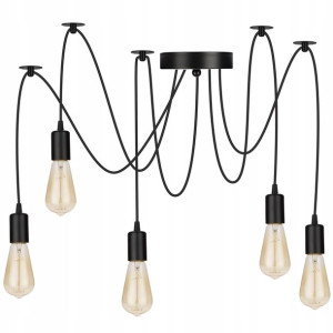 Lampa Wisząca Sufitowa Żyrandol Pająk 5x E27 Loft