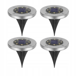 LAMPKI SOLARNE GRUNTOWE DISK LIGHT zestaw 4 szt